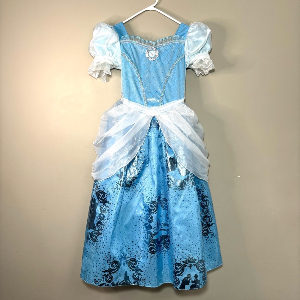 Disney Princess Cinderella Dress Tulle Sequin Sparkle Costume Girls Size 7/8